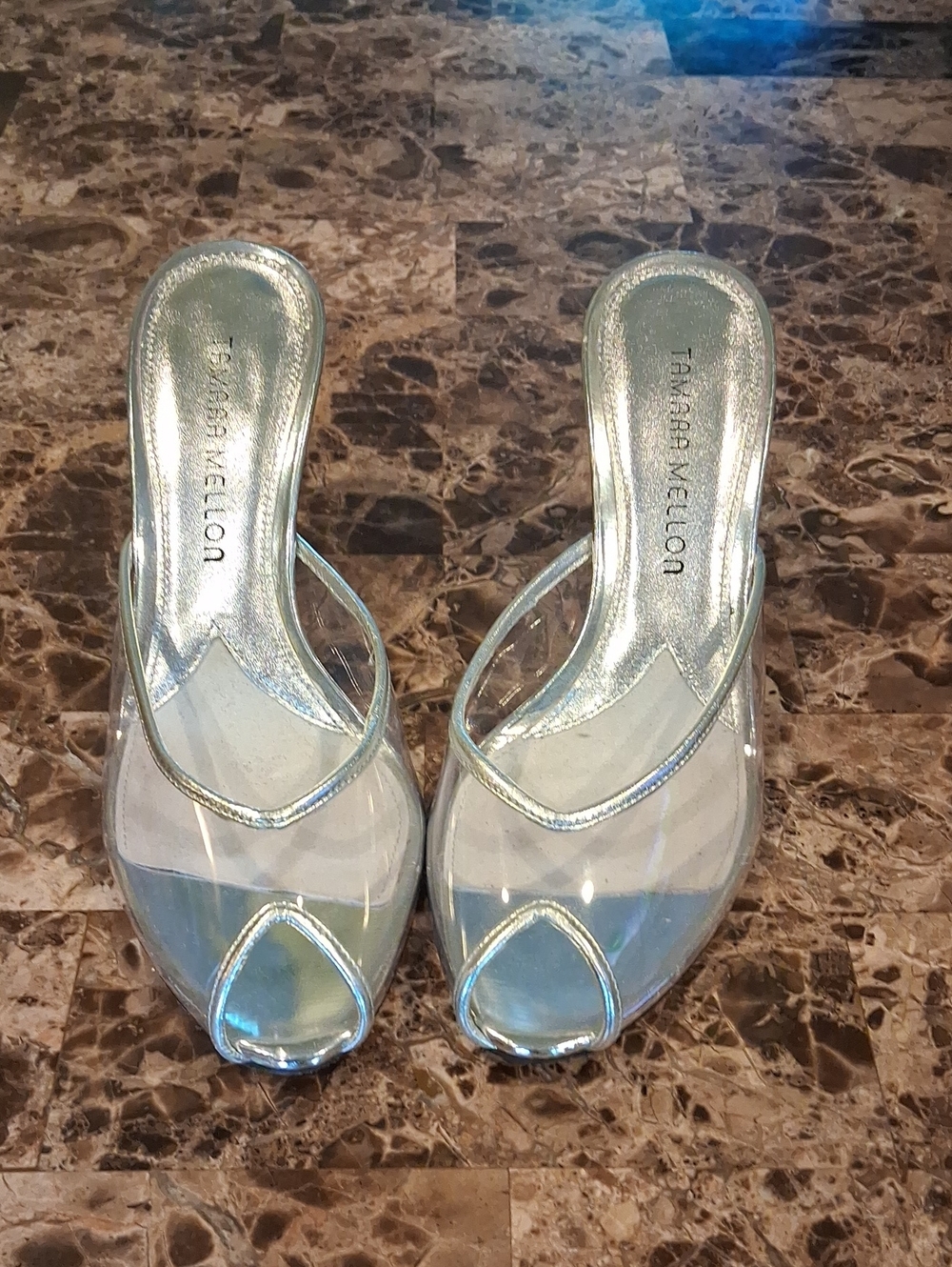 Tamara Mellon "Glass 75" Pvc Mules
